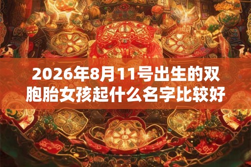 2026年8月11号出生的双胞胎女孩起什么名字比较好，五行属什么？