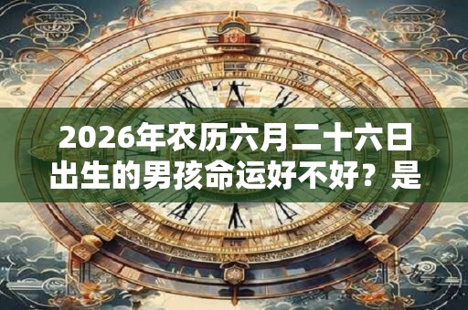 2026年农历六月二十六日出生的男孩命运好不好？是富贵命吗？