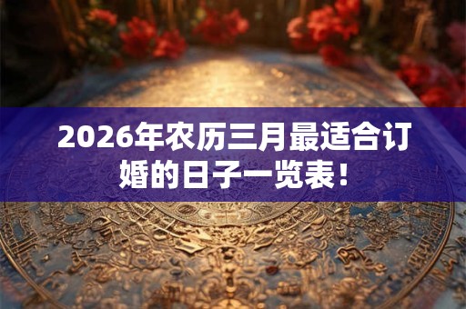 2026年农历三月最适合订婚的日子一览表！