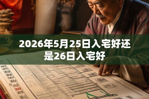 2026年5月25日入宅好还是26日入宅好 2026年5月25日入宅好还是26日入宅好