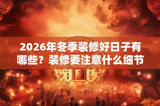 2026年冬季装修好日子有哪些？装修要注意什么细节？