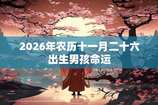 2026年农历十一月二十六出生男孩命运