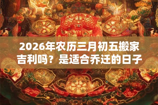 2026年农历三月初五搬家吉利吗？是适合乔迁的日子吗？