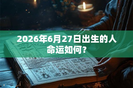 2026年6月27日出生的人命运如何？