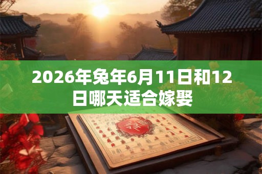 2026年兔年6月11日和12日哪天适合嫁娶