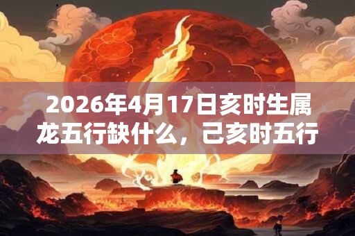 2026年4月17日亥时生属龙五行缺什么，己亥时五行缺什么