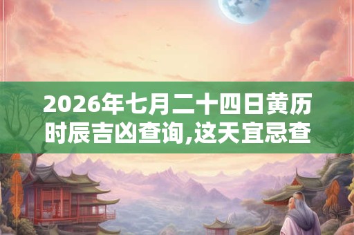 2026年七月二十四日黄历时辰吉凶查询,这天宜忌查询
