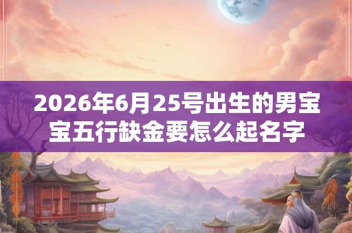 2026年6月25号出生的男宝宝五行缺金要怎么起名字