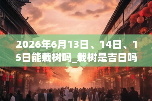 2026年6月13日、14日、15日能栽树吗_栽树是吉日吗