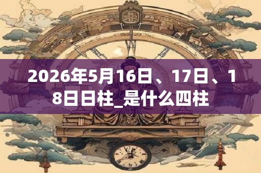 2026年5月16日、17日、18日日柱_是什么四柱