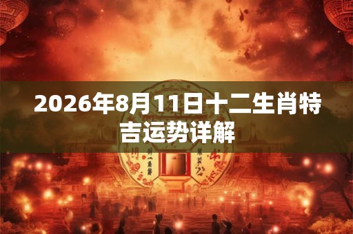 2026年8月11日十二生肖特吉运势详解 2026年8月11日十二生肖特吉运势详解