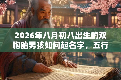 2026年八月初八出生的双胞胎男孩如何起名字，五行属什么？