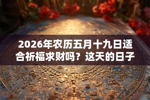 2026年农历五月十九日适合祈福求财吗?这天的日子好不好? 2026年农历五月十九日适合祈福求财吗?这天的日子好不好?