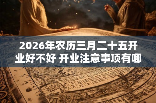 2026年农历三月二十五开业好不好 开业注意事项有哪些