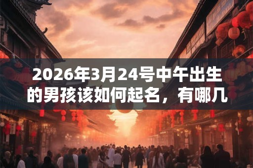 2026年3月24号中午出生的男孩该如何起名，有哪几种方法？