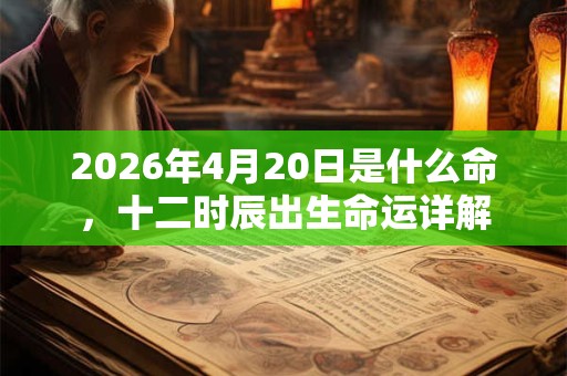 2026年4月20日是什么命，十二时辰出生命运详解
