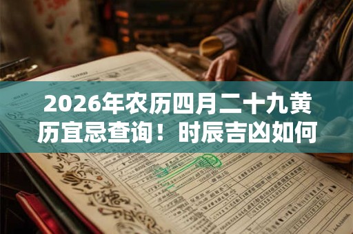 2026年农历四月二十九黄历宜忌查询！时辰吉凶如何？