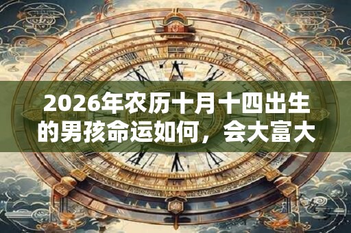 2026年农历十月十四出生的男孩命运如何，会大富大贵吗？