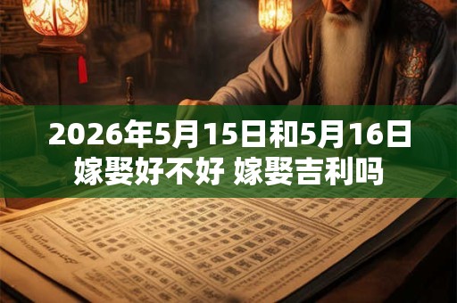 2026年5月15日和5月16日嫁娶好不好 嫁娶吉利吗
