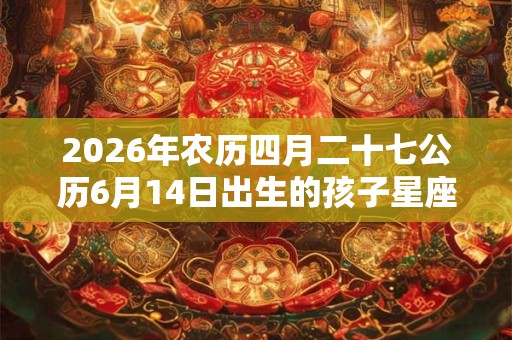 2026年农历四月二十七公历6月14日出生的孩子星座是什么