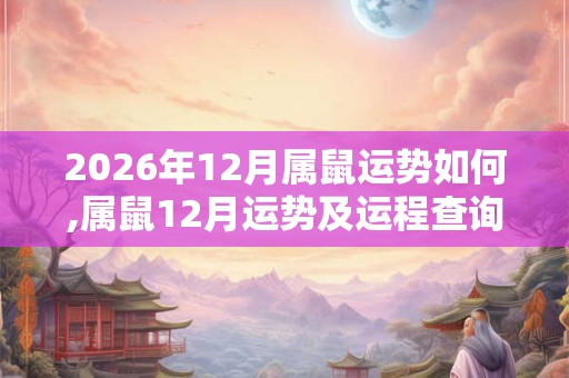 2026年12月属鼠运势如何,属鼠12月运势及运程查询