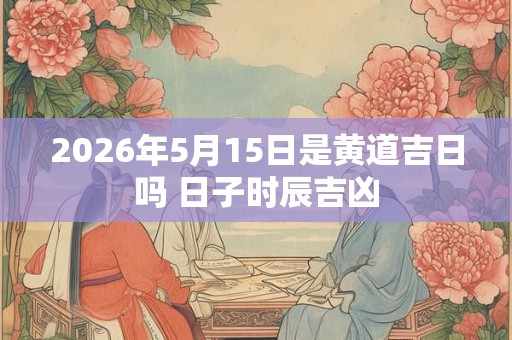 2026年5月15日是黄道吉日吗 日子时辰吉凶