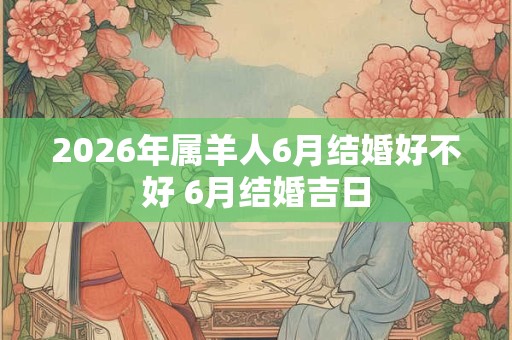 2026年属羊人6月结婚好不好 6月结婚吉日