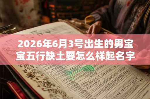 2026年6月3号出生的男宝宝五行缺土要怎么样起名字