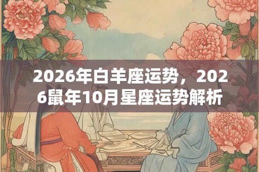 2026年白羊座运势，2026鼠年10月星座运势解析