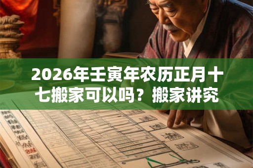 2026年壬寅年农历正月十七搬家可以吗？搬家讲究