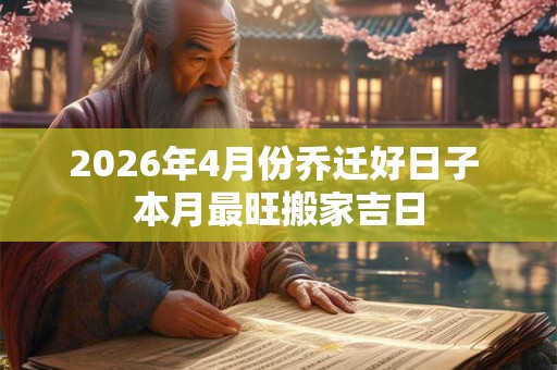 2026年4月份乔迁好日子 本月最旺搬家吉日