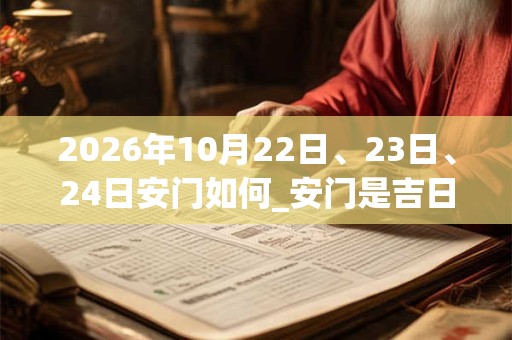 2026年10月22日、23日、24日安门如何_安门是吉日吗