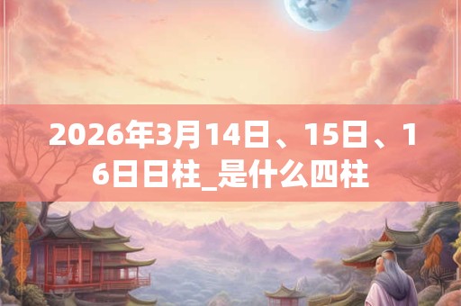 2026年3月14日、15日、16日日柱_是什么四柱 2026年3月14日、15日、16日日柱_是什么四柱