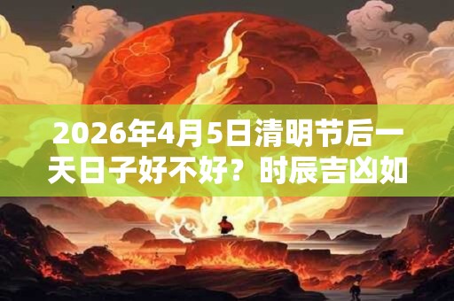 2026年4月5日清明节后一天日子好不好？时辰吉凶如何？