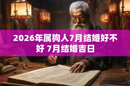 2026年属狗人7月结婚好不好 7月结婚吉日 2026年属狗人7月结婚好不好 7月结婚吉日