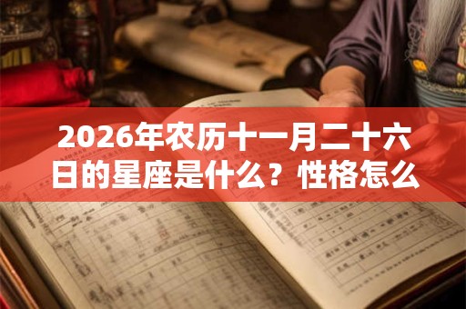 2026年农历十一月二十六日的星座是什么?性格怎么样? 2026年农历十一月二十六日的星座是什么?性格怎么样?
