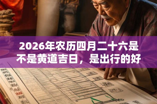 2026年农历四月二十六是不是黄道吉日,是出行的好日子吗? 2026年农历四月二十六是不是黄道吉日,是出行的好日子吗?
