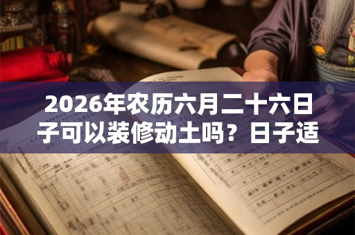 2026年农历六月二十六日子可以装修动土吗？日子适合吗？