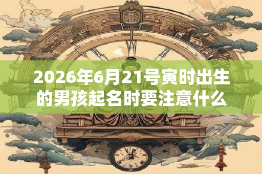 2026年6月21号寅时出生的男孩起名时要注意什么
