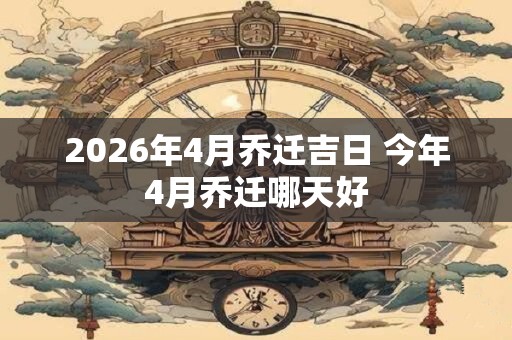 2026年4月乔迁吉日 今年4月乔迁哪天好 2026年4月乔迁吉日 今年4月乔迁哪天好
