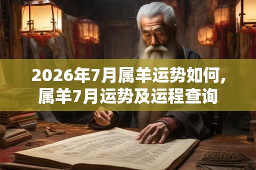 2026年7月属羊运势如何,属羊7月运势及运程查询 2026年7月属羊运势如何,属羊7月运势及运程查询
