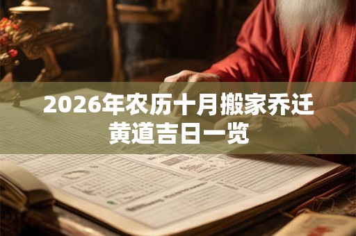 2026年农历十月搬家乔迁黄道吉日一览 2026年农历十月搬家乔迁黄道吉日一览