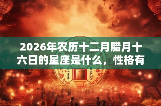 2026年农历十二月腊月十六日的星座是什么，性格有什么特点？