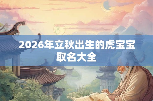2026年立秋出生的虎宝宝取名大全