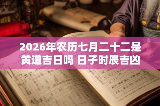 2026年农历七月二十二是黄道吉日吗 日子时辰吉凶