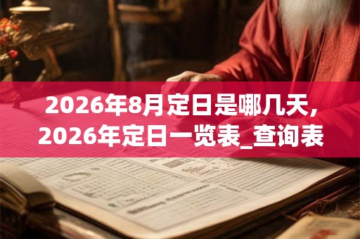 2026年8月定日是哪几天,2026年定日一览表_查询表