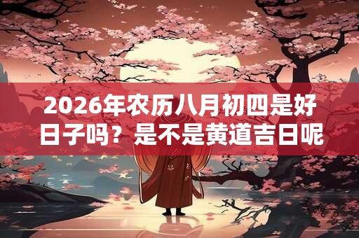 2026年农历八月初四是好日子吗？是不是黄道吉日呢？