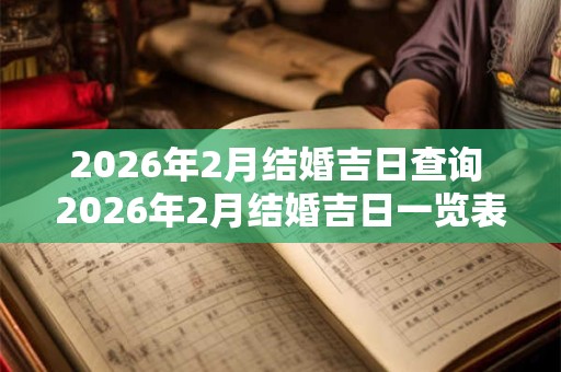 2026年2月结婚吉日查询 2026年2月结婚吉日一览表