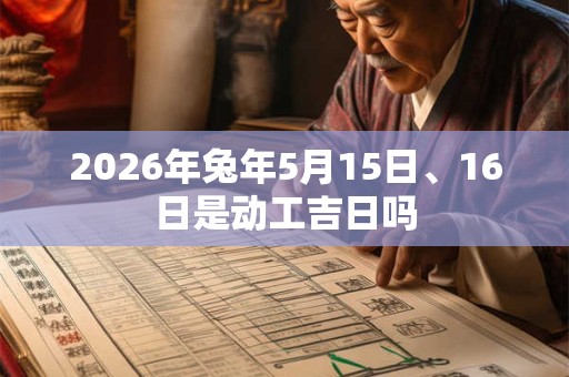 2026年兔年5月15日、16日是动工吉日吗
