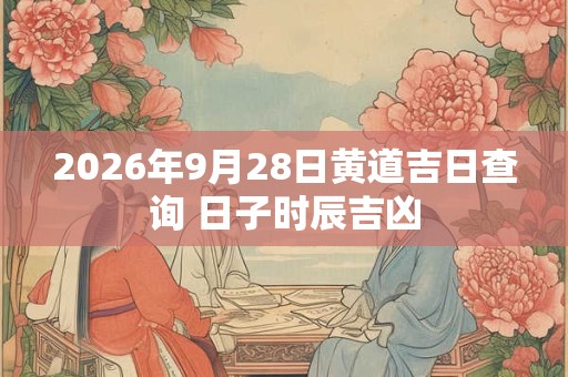 2026年9月28日黄道吉日查询 日子时辰吉凶